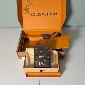 Louis Vuitton Monogram Passport Holder with Palm Tree & Elephant Print - Brown